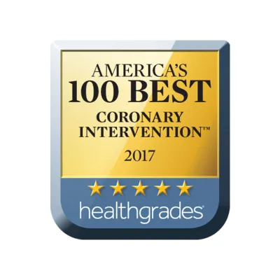  Five-Star Coronary Interventional Procedures by Healthgrades (2017-2018) logo.