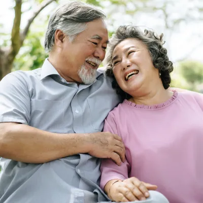 Senior Couple on a Park Bench