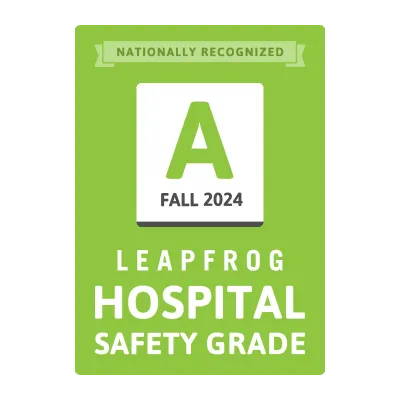 Leapfrog A Grade Hospital Safety Grade Fall 2024 logo.