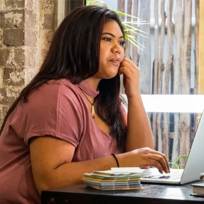 Young woman using a laptop