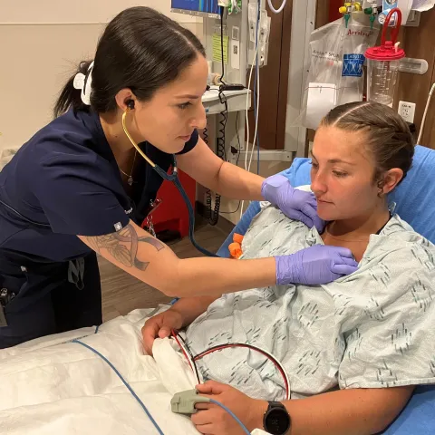 Christina Vega, RN, who recently trained with Lake Sumter State College in the Dedicated Education Unit at AdventHealth Waterman is now working in the emergency department at the hospital.