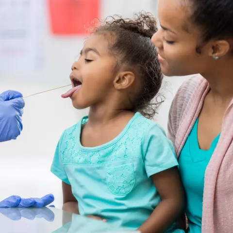 Little girl at the doctor's office