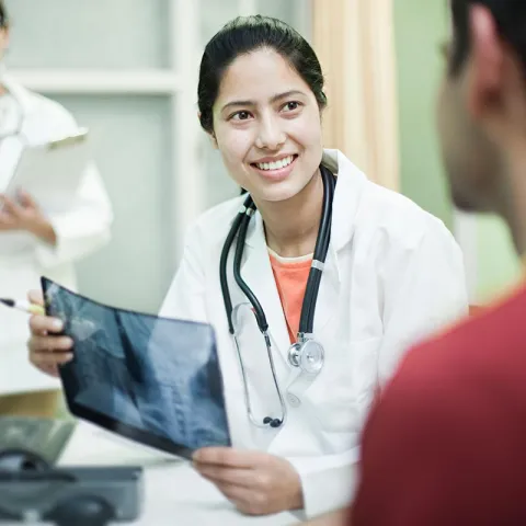 Doctor holding an xray