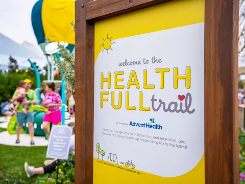 A Photograph of the Health FULL Trail sign inside Disney's Epcot.