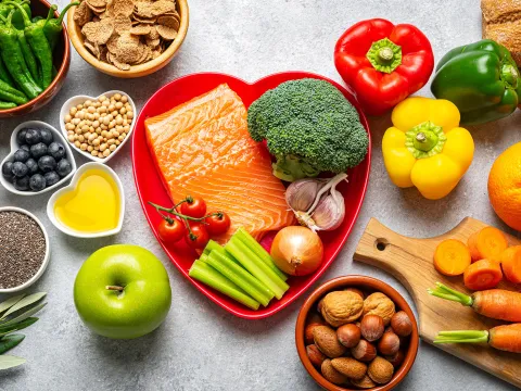 assortment of healthy foods on a table