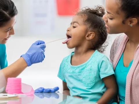 Little girl at the doctor's office