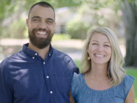 A picture of Sports Med and Rehab patient, Brandon, with his wife